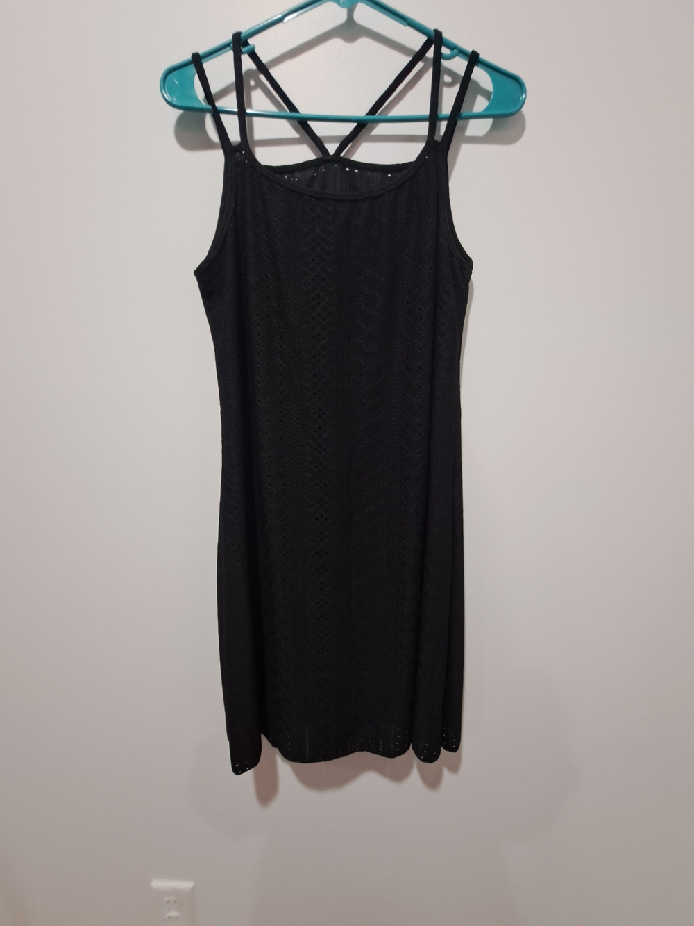 SHEIN Black Strappy Midi Dress with Crisscross Back